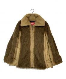 DIESEL（ディーゼル）の古着「フェイクファージャケット」｜ブラウン