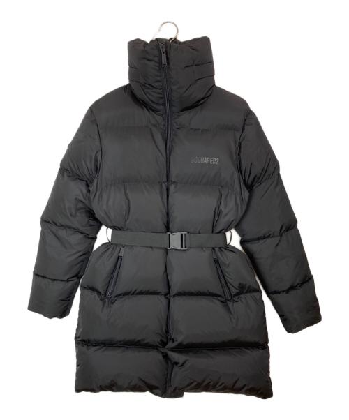 DSQUARED2（ディースクエアード）DSQUARED2 (ディースクエアード) ベルテッド パデッドコート ブラック サイズ:36の古着・服飾アイテム