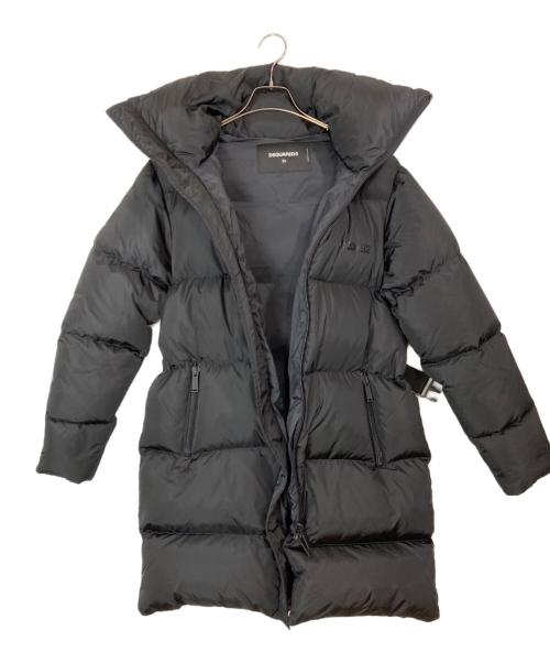 DSQUARED2（ディースクエアード）DSQUARED2 (ディースクエアード) ベルテッド パデッドコート ブラック サイズ:36の古着・服飾アイテム