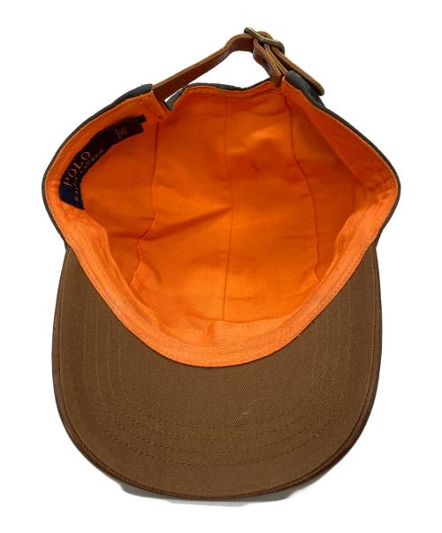 POLO RALPH LAUREN（ポロ・ラルフローレン）POLO RALPH LAUREN (ポロ・ラルフローレン) ラムスキンキャップ グリーン×ブラウンの古着・服飾アイテム