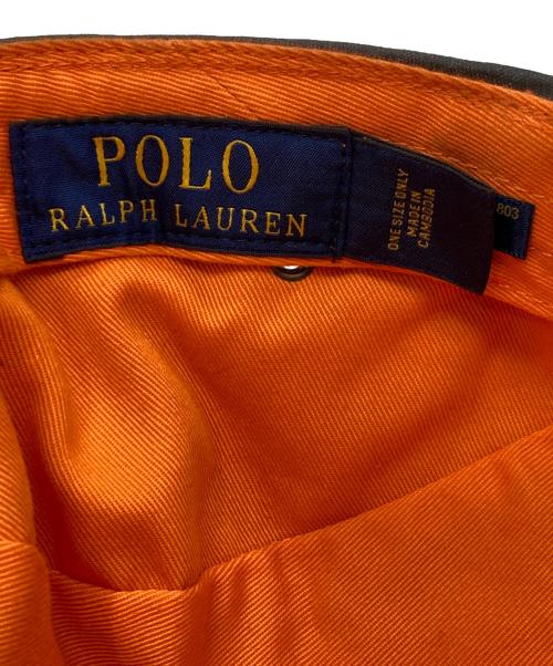 POLO RALPH LAUREN（ポロ・ラルフローレン）POLO RALPH LAUREN (ポロ・ラルフローレン) ラムスキンキャップ グリーン×ブラウンの古着・服飾アイテム
