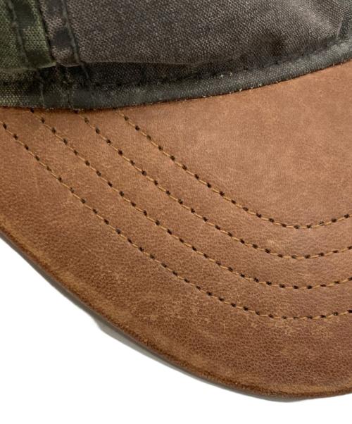 POLO RALPH LAUREN（ポロ・ラルフローレン）POLO RALPH LAUREN (ポロ・ラルフローレン) ラムスキンキャップ グリーン×ブラウンの古着・服飾アイテム