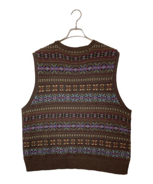 POLO RALPH LAUREN（ポロ・ラルフローレン）POLO RALPH LAUREN (ポロ・ラルフローレン) フェアアイル柄ニットベスト ブラウン サイズ:XLの古着・服飾アイテム