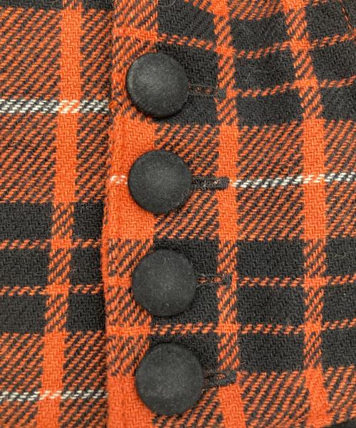 Vivienne Westwood（ヴィヴィアンウエストウッド）Vivienne Westwood (ヴィヴィアンウエストウッド) オーブ刺繍チェックハット オレンジの古着・服飾アイテム