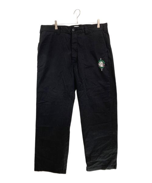 Cypress Hill（サイプレスヒル）CYPRESS HILL (サイプレスヒル) POTMEETSPOP SKULL & COMPASS WORK PANTS ブラック サイズ:XXLの古着・服飾アイテム