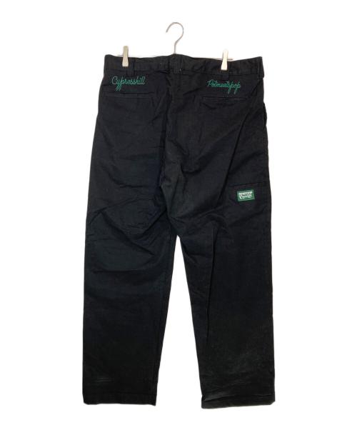 Cypress Hill（サイプレスヒル）CYPRESS HILL (サイプレスヒル) POTMEETSPOP SKULL & COMPASS WORK PANTS ブラック サイズ:XXLの古着・服飾アイテム