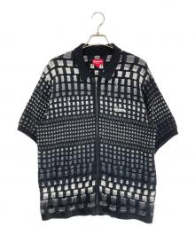 SUPREME（シュプリーム）の古着「Gradient Grid Zip Up Polo」｜ブラック