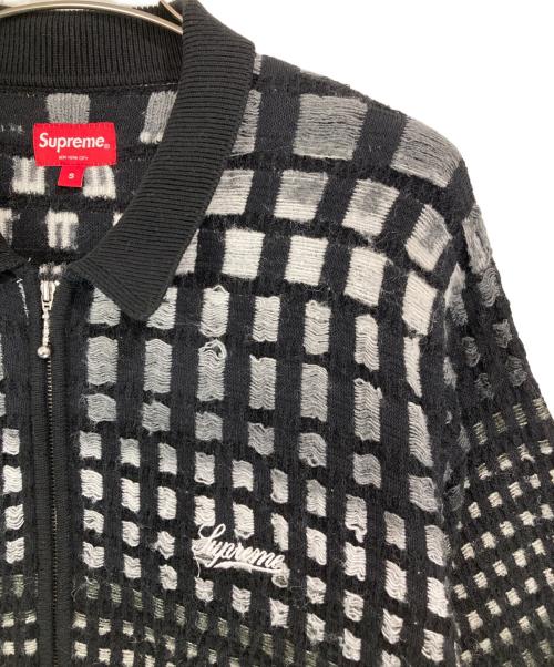 SUPREME（シュプリーム）Supreme (シュプリーム) Gradient Grid Zip Up Polo ブラック サイズ:Sの古着・服飾アイテム