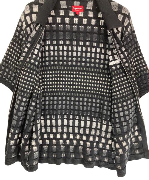 SUPREME（シュプリーム）Supreme (シュプリーム) Gradient Grid Zip Up Polo ブラック サイズ:Sの古着・服飾アイテム