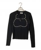 darichダーリッチ）の古着「フロントオープンリブニットトップス」｜ブラック