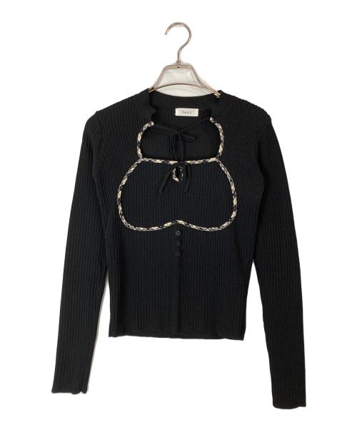 darich（ダーリッチ）Darich (ダーリッチ) フロントオープンリブニットトップス ブラック サイズ:FREEの古着・服飾アイテム