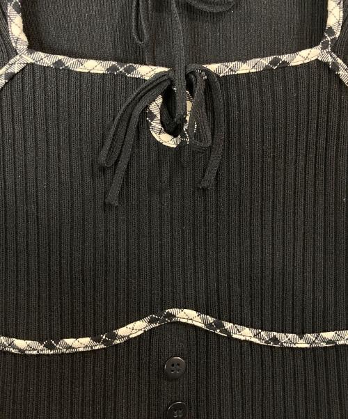 darich（ダーリッチ）Darich (ダーリッチ) フロントオープンリブニットトップス ブラック サイズ:FREEの古着・服飾アイテム