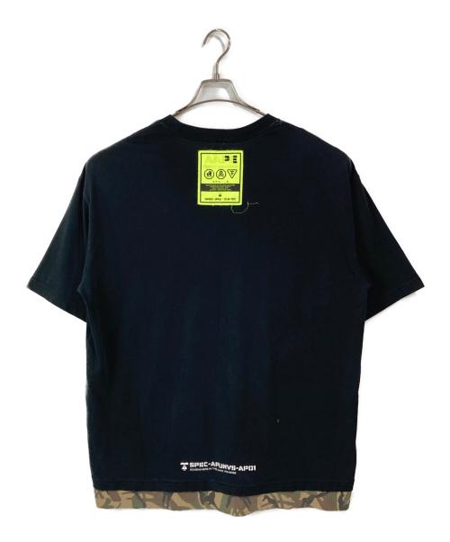 A BATHING APE（アベイシングエイプ）A BATHING APE (アベイシングエイプ) 裾カモレイヤードTシャツ ブラック サイズ:XLの古着・服飾アイテム