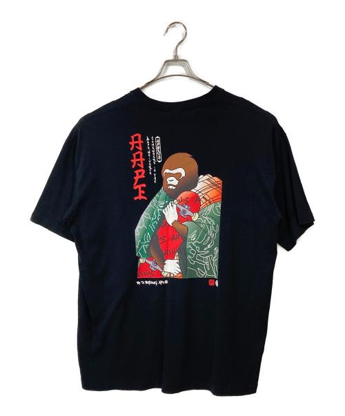 A BATHING APE（アベイシングエイプ）A BATHING APE (アベイシングエイプ) Printed tee ブラック サイズ:XLの古着・服飾アイテム