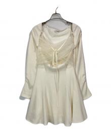 ME me eme（エム ミー エメ）の古着「Cross tulle flare mini onepiece」｜アイボリー