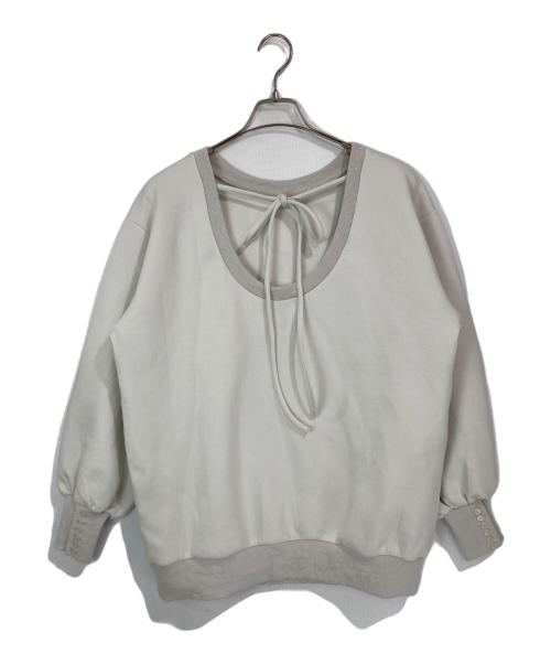 darich（ダーリッチ）darich (ダーリッチ) バックリボンパールグラフィックスウェットプルオーバー グレー サイズ:FREEの古着・服飾アイテム