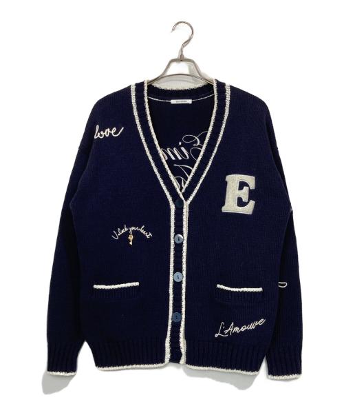 eimy istoire（エイミーイストワール）eimy istoire (エイミーイストワール) Embroideryモチーフニットカーディガン ネイビー サイズ:FREE 未使用品の古着・服飾アイテム