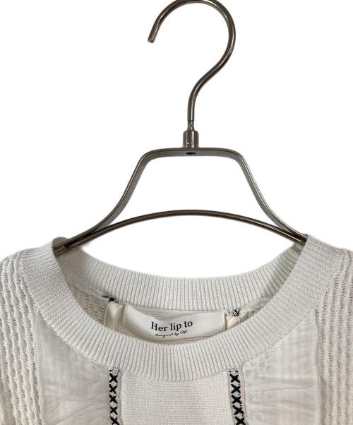 HER LIP TO（ハーリップトゥ）Her lip to (ハーリップトゥ) ニット ホワイト サイズ:Ｍの古着・服飾アイテム