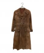 ）の古着「レザートレンチコート」｜ブラウン