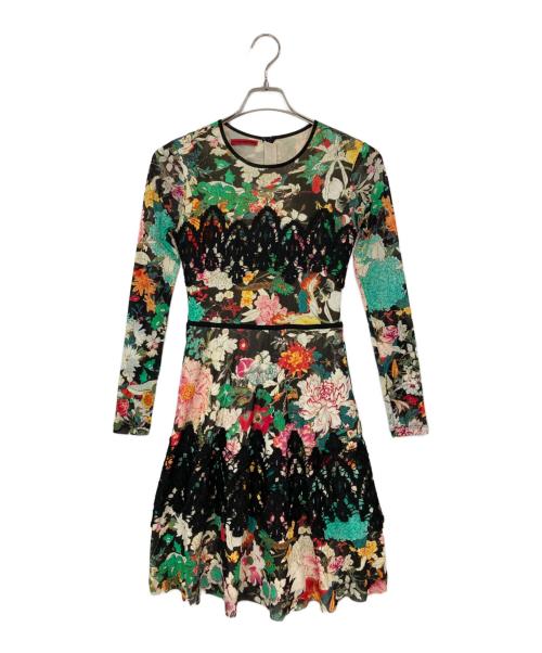 VIVIENNE TAM（ヴィヴィアンタム）VIVIENNE TAM (ヴィヴィアンタム) レース Aライン パワーネット 花柄ワンピース ブラック サイズ:38の古着・服飾アイテム