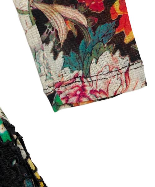 VIVIENNE TAM（ヴィヴィアンタム）VIVIENNE TAM (ヴィヴィアンタム) レース Aライン パワーネット 花柄ワンピース ブラック サイズ:38の古着・服飾アイテム