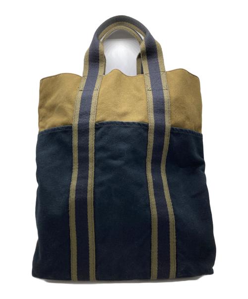 HERMES（エルメス）HERMES (エルメス) トートバッグ カーキ×ネイビーの古着・服飾アイテム