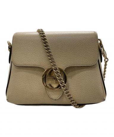 中古・古着通販】GUCCI (グッチ) チェーンショルダーバッグ ベージュ