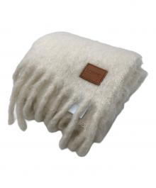 LOEWE（ロエベ）の古着「モヘヤ混 レザーパッチ マフラー」｜ベージュ