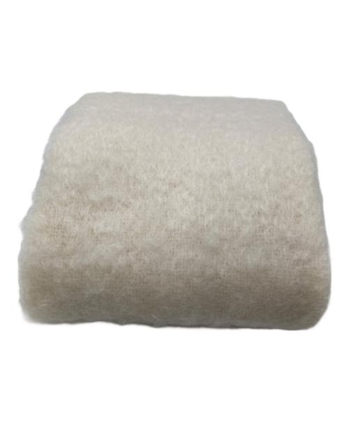 LOEWE（ロエベ）LOEWE (ロエベ) モヘヤ混 レザーパッチ マフラー ベージュ サイズ:206×22の古着・服飾アイテム