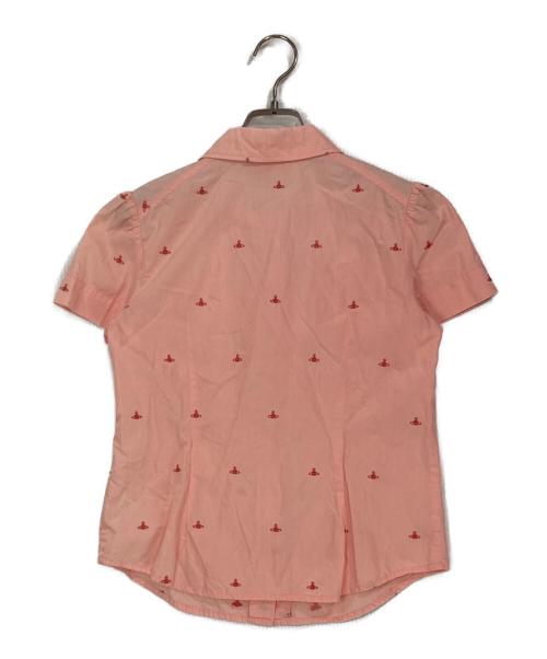 Vivienne Westwood RED LABEL（ヴィヴィアンウエストウッドレッドレーベル）Vivienne Westwood RED LABEL (ヴィヴィアンウエストウッドレッドレーベル) オーブ刺繍半袖パフスリーブブラウス ピンク サイズ:3の古着・服飾アイテム