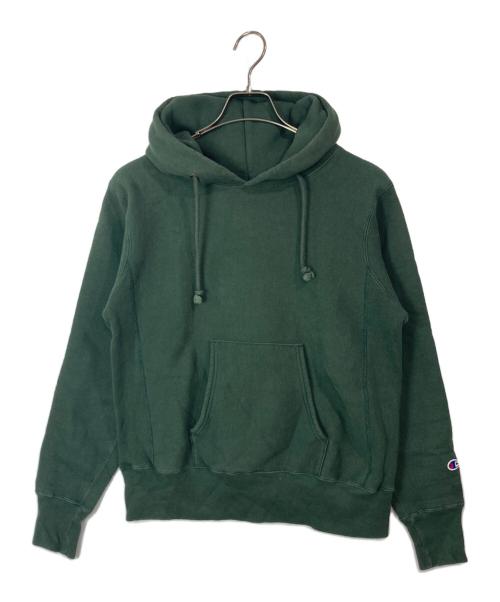Champion REVERSE WEAVE（チャンピオン リバース ウィーブ）Champion REVERSE WEAVE (チャンピオン リバース ウィーブ) プルオーバーパーカー グリーン サイズ:Mの古着・服飾アイテム