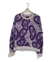 Needles（ニードルズ）の古着「Crew Sweat Shirt - Papillon Pile Jq」｜パープル