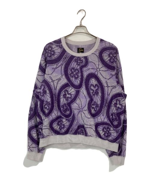 Needles（ニードルズ）Needles (ニードルズ) Crew Sweat Shirt - Papillon Pile Jq パープル サイズ:Lの古着・服飾アイテム
