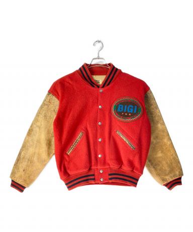 中古・古着通販】BIGI (ビギ) 80s レザー切替スタジャン レッド