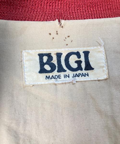 BIGI（ビギ）BIGI (ビギ) 80s レザー切替スタジャン レッド×ブラウン サイズ:-の古着・服飾アイテム
