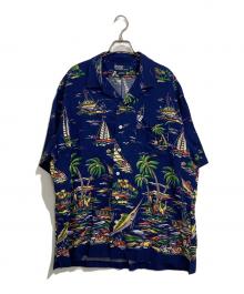 POLO RALPH LAUREN（ポロ・ラルフローレン）の古着「トロピカル柄レーヨンハワイアンシャツ」｜ネイビー
