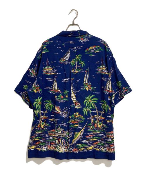 POLO RALPH LAUREN（ポロ・ラルフローレン）POLO RALPH LAUREN (ポロ・ラルフローレン) トロピカル柄レーヨンハワイアンシャツ ネイビー サイズ:Lの古着・服飾アイテム