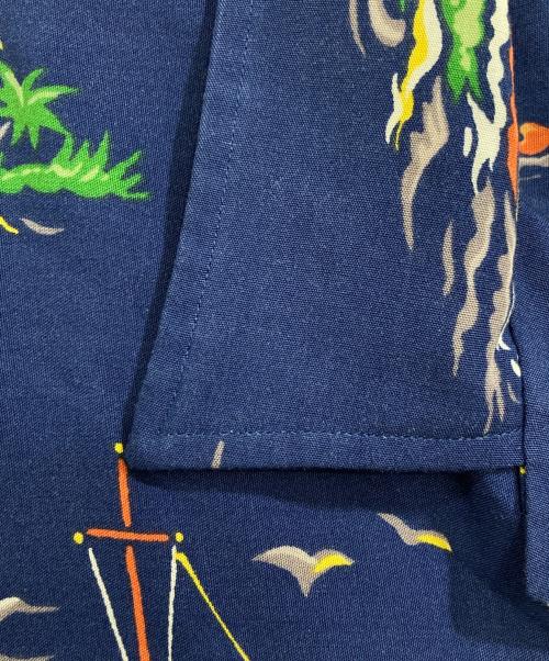 POLO RALPH LAUREN（ポロ・ラルフローレン）POLO RALPH LAUREN (ポロ・ラルフローレン) トロピカル柄レーヨンハワイアンシャツ ネイビー サイズ:Lの古着・服飾アイテム