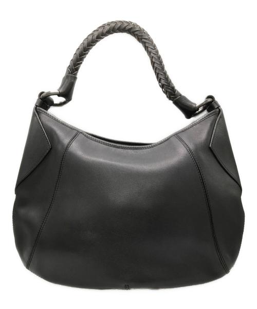 MAURO GOVERNA（マウロゴヴェルナ）MAURO GOVERNA (マウロゴヴェルナ) 編み込みハンドルワンショルダーバッグ ブラックの古着・服飾アイテム