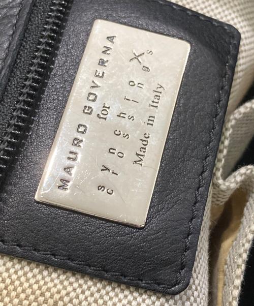MAURO GOVERNA（マウロゴヴェルナ）MAURO GOVERNA (マウロゴヴェルナ) 編み込みハンドルワンショルダーバッグ ブラックの古着・服飾アイテム