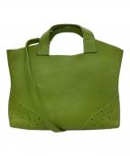 MAURO GOVERNAマウロゴヴェルナ）の古着「パンチング2WAYバッグ」｜グリーン