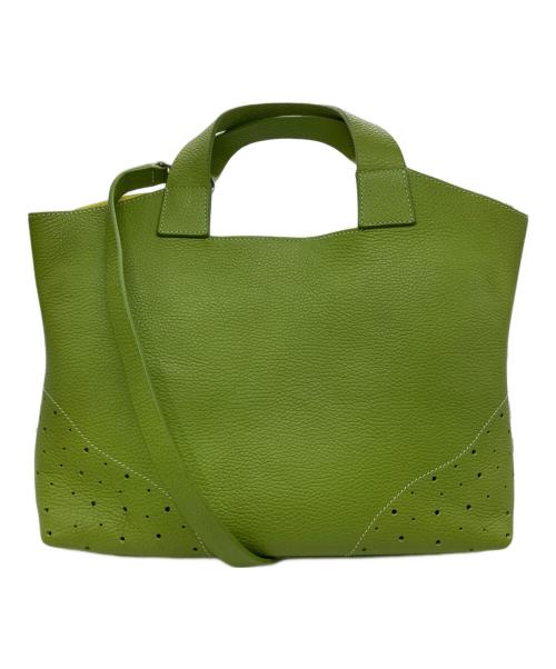 MAURO GOVERNA（マウロゴヴェルナ）MAURO GOVERNA (マウロゴヴェルナ) パンチング2WAYバッグ グリーンの古着・服飾アイテム