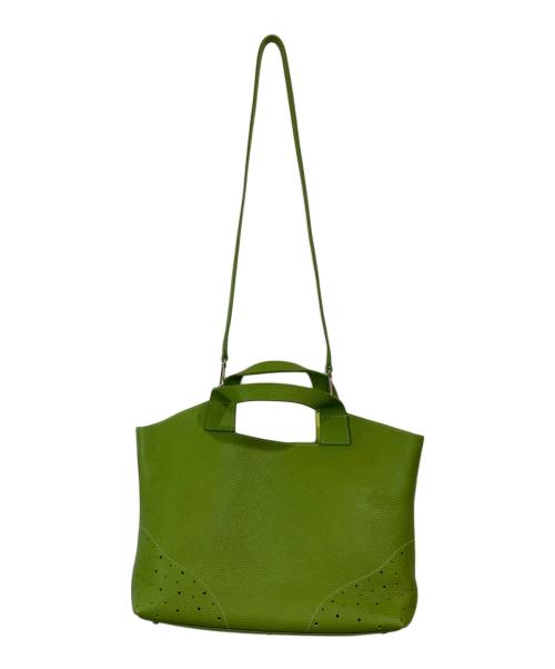 MAURO GOVERNA（マウロゴヴェルナ）MAURO GOVERNA (マウロゴヴェルナ) パンチング2WAYバッグ グリーンの古着・服飾アイテム