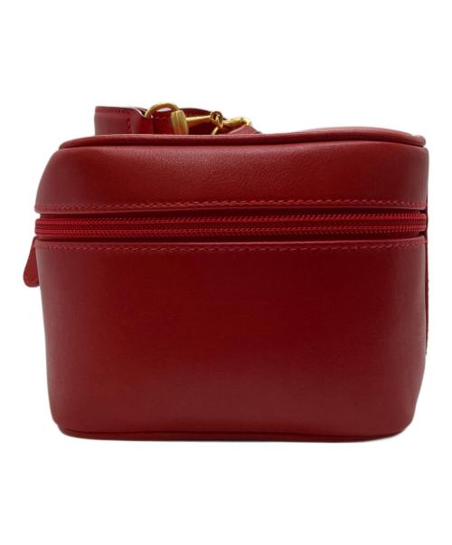 GUCCI（グッチ）GUCCI (グッチ) ホースビットバニティバッグ レッド×ゴールドの古着・服飾アイテム