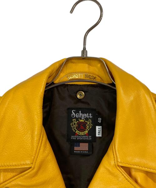 Schott（ショット）Schott (ショット) カラードワンスターダブルライダースジャケット マスタード サイズ:40の古着・服飾アイテム