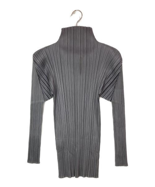 PLEATS PLEASE（プリーツプリーズ）PLEATS PLEASE (プリーツプリーズ) ハイネックプリーツカットソー グレー サイズ:3の古着・服飾アイテム