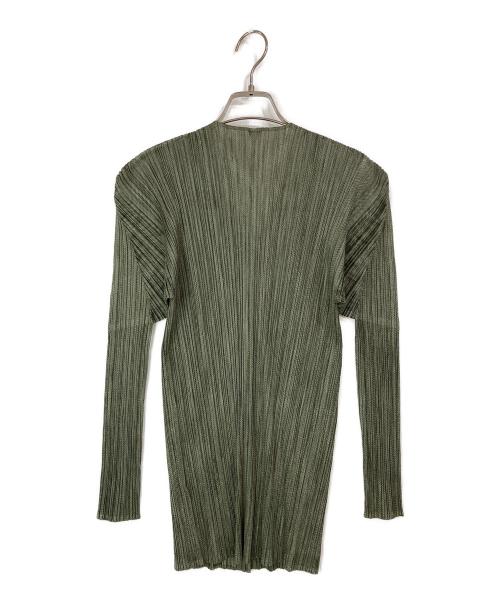 PLEATS PLEASE（プリーツプリーズ）PLEATS PLEASE (プリーツプリーズ) プリーツカーディガン グリーン サイズ:3の古着・服飾アイテム