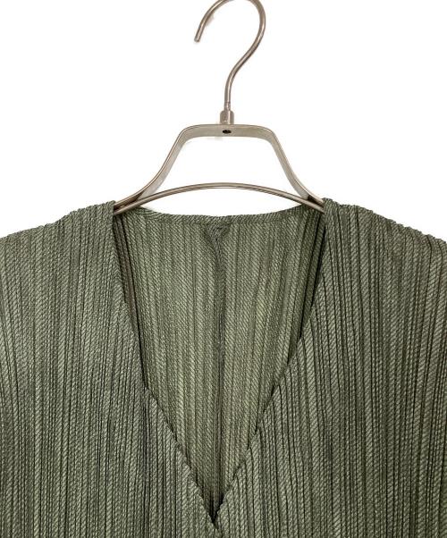 PLEATS PLEASE（プリーツプリーズ）PLEATS PLEASE (プリーツプリーズ) プリーツカーディガン グリーン サイズ:3の古着・服飾アイテム