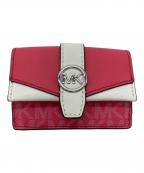 MICHAEL KORSマイケル・コース）の古着「GREENWICH フラップ トライフォールド エクストラスモール - MKシグネチャー」｜ピンク