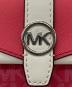 中古・古着 MICHAEL KORS (マイケル・コース) GREENWICH フラップ トライフォールド エクストラスモール - MKシグネチャー ピンク：8000円